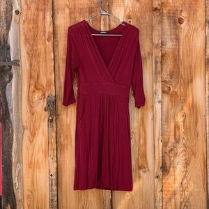 Burgundy long sleeve tshirt dress